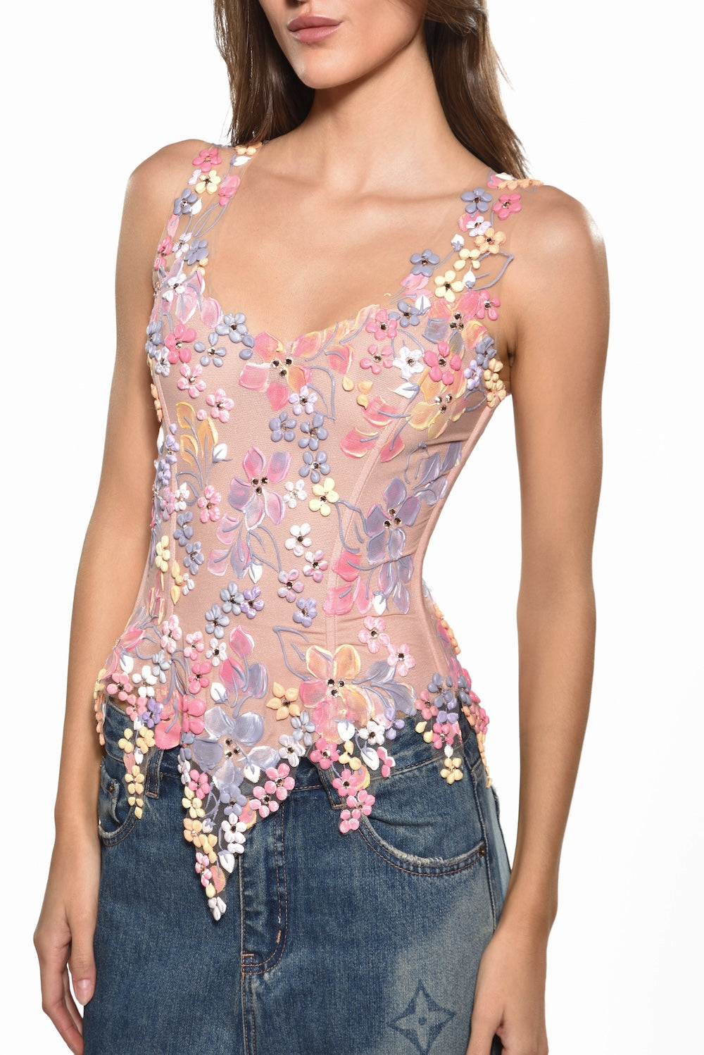 ★2023SS新作★WOOALONG★Color mixed corset sheer top Amazon.com: WS Waist Secrets Perfect Corset NYC OVERBUST