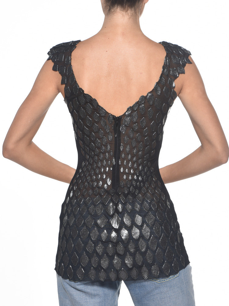 T1220T V-Front Extended Sleeves Top 045 – Ema Savahl Couture